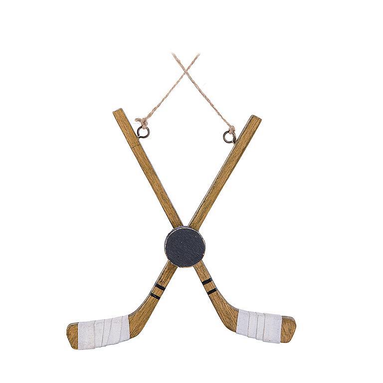 Crossed Stick and Puck Ornament