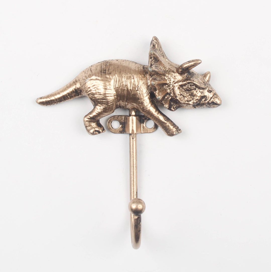 Gold Triceratops Wall Hook