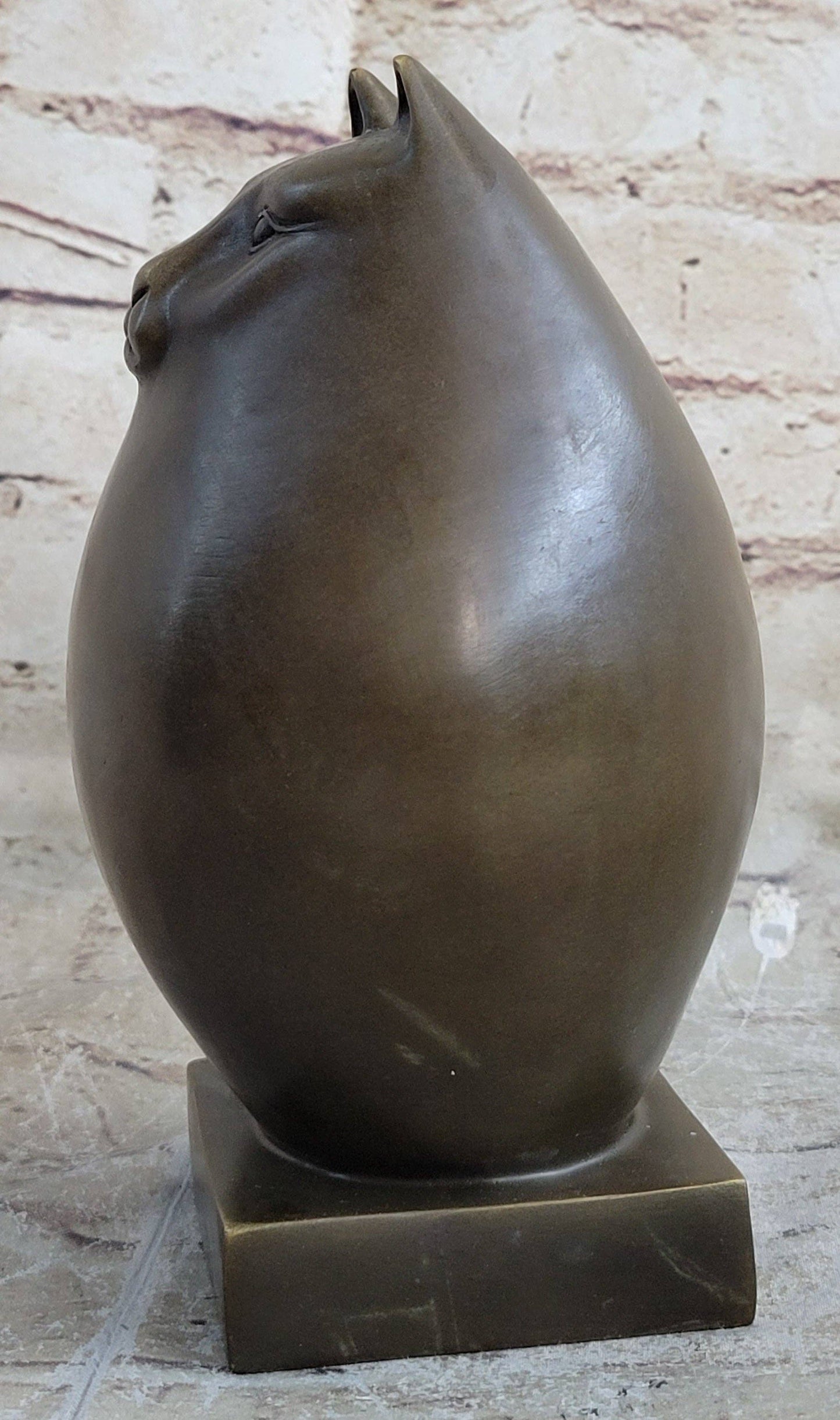 Fat Cat Abstract Bronze Modern Art Sculpture by Fernando Botero