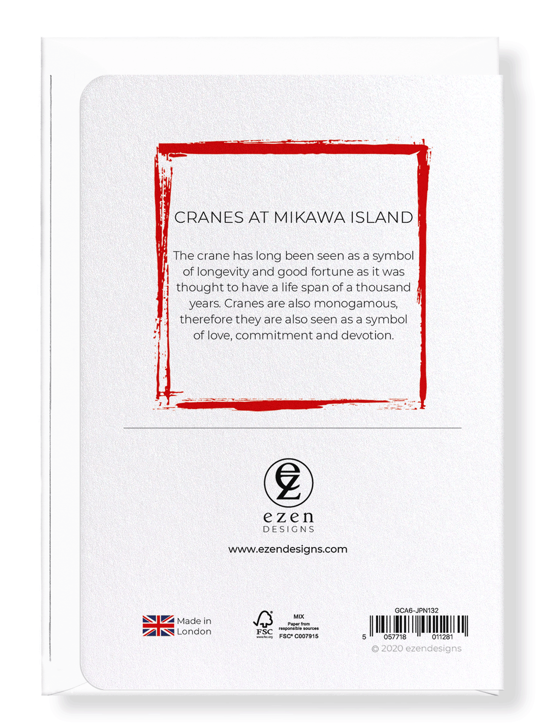 CRANES AT MIKAWA ISLAND: Japanese Greeting Card