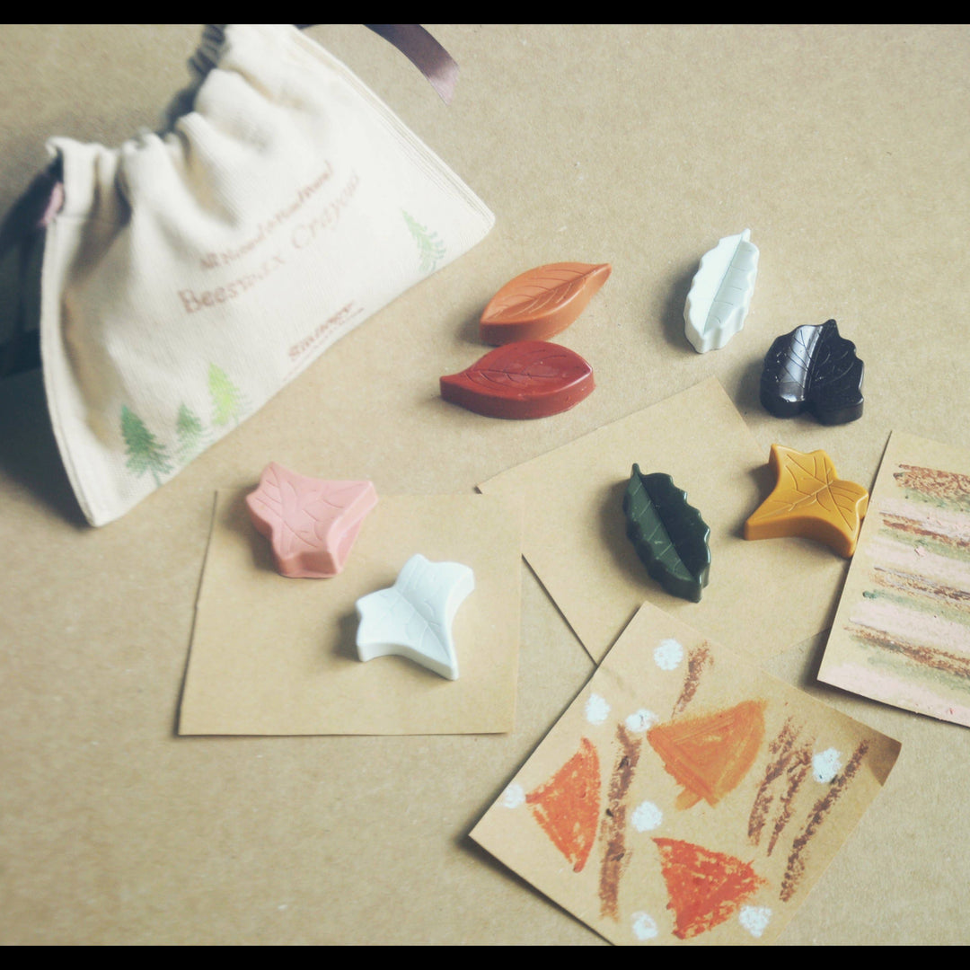Leaf-Shaped Beeswax Crayons | Woodlands Edition