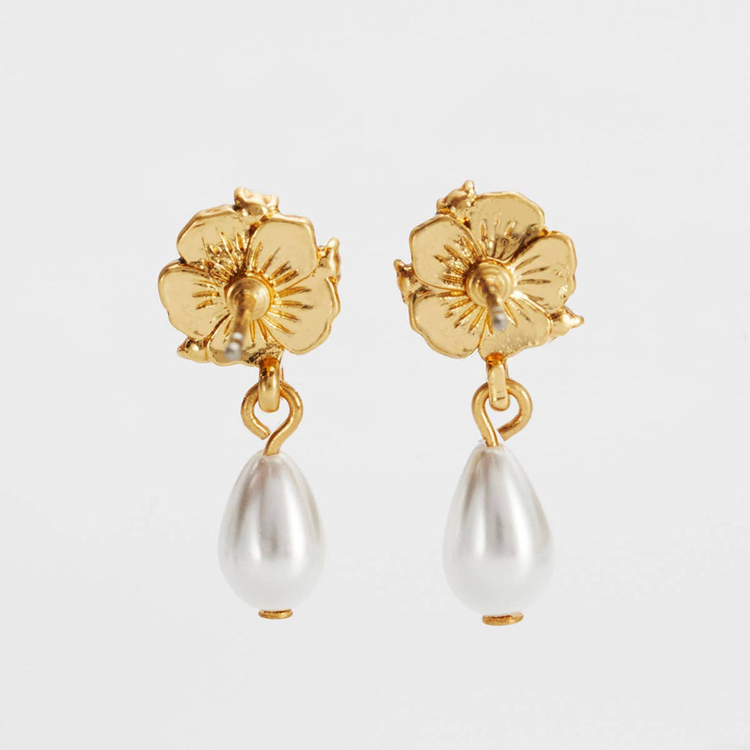 Larkspur Pearl Drop Earrings