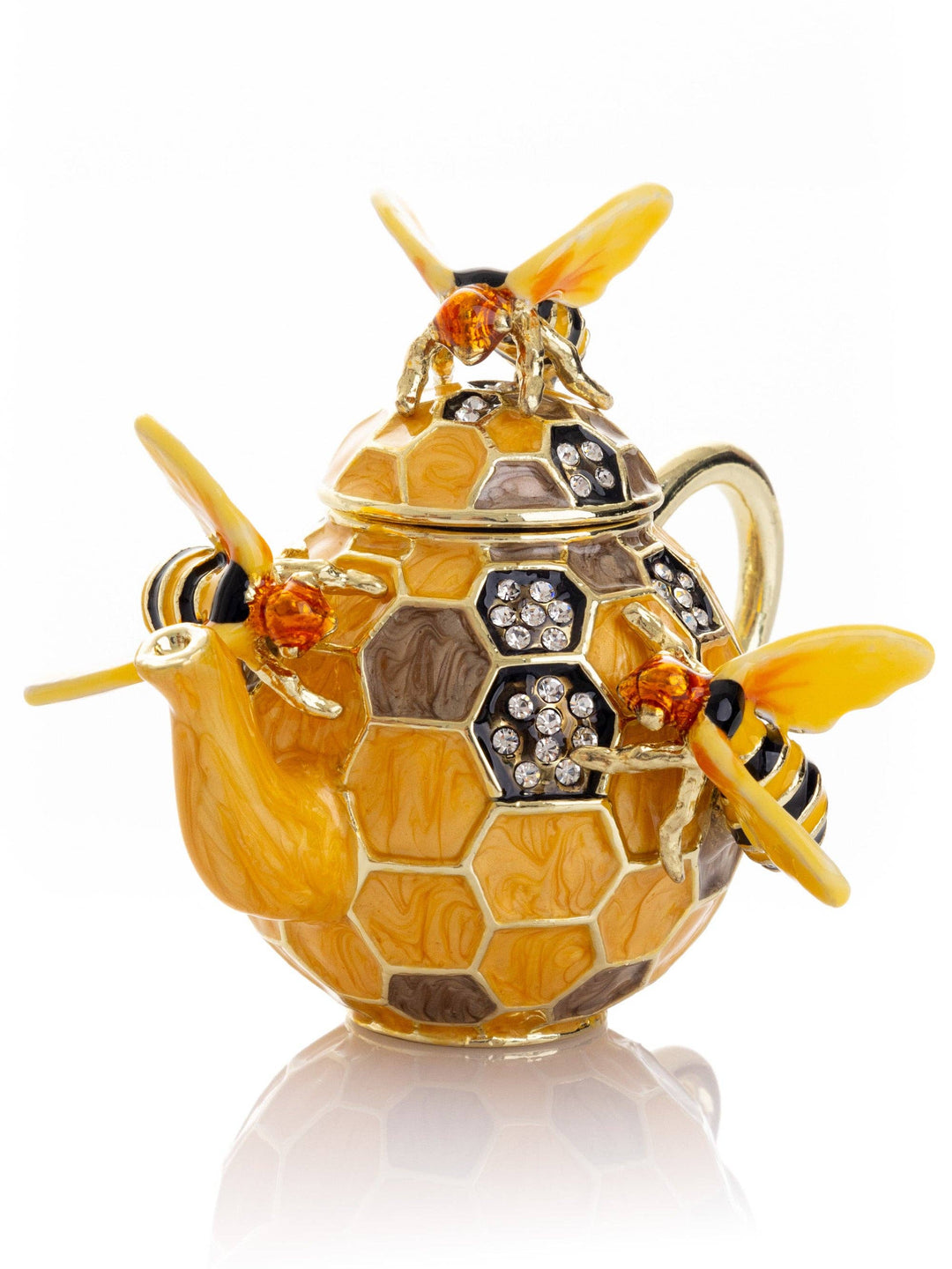 Bee & Honeycomb Teapot Trinket Box