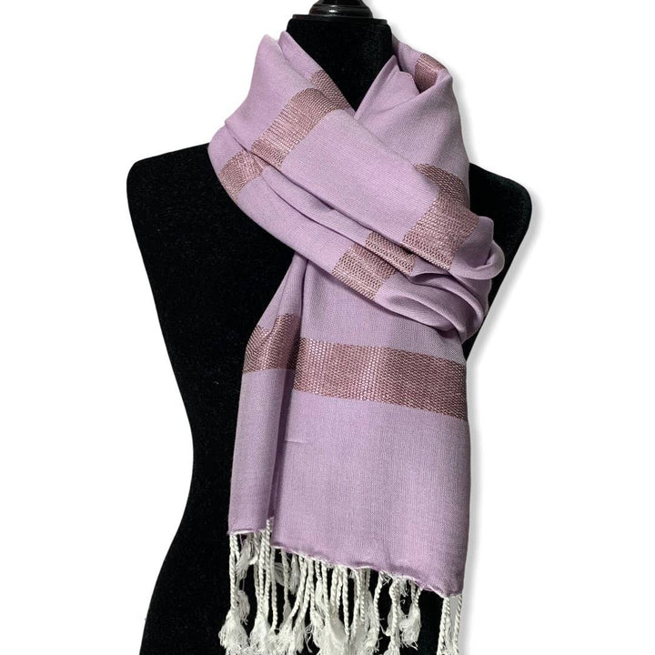 Helyat Handwoven Bamboo Viscose Shawl - Lilac