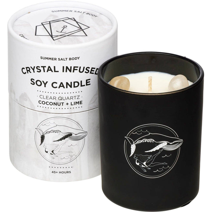 Soy Candle - Crystal Infused - Clear Quartz x Coconut & Lime