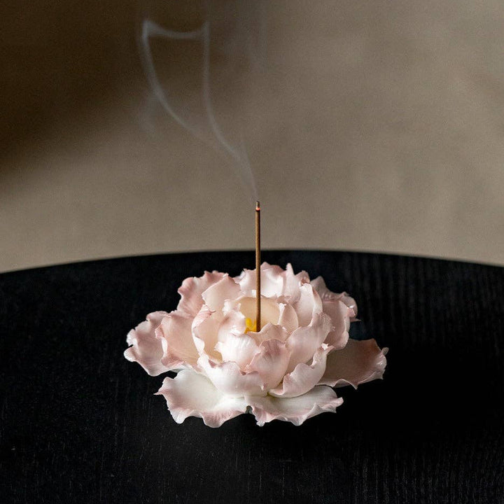 Handmade Floral Incense Holder - Pink Peony