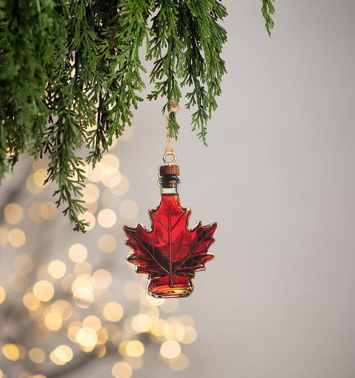 Maple Leaf Syrup Bottle Ornament