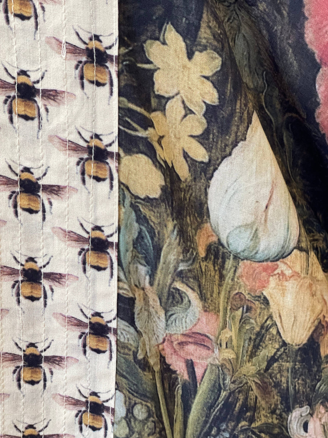 I Dream In Flowers Opera Duster Kimono Robe with Bees