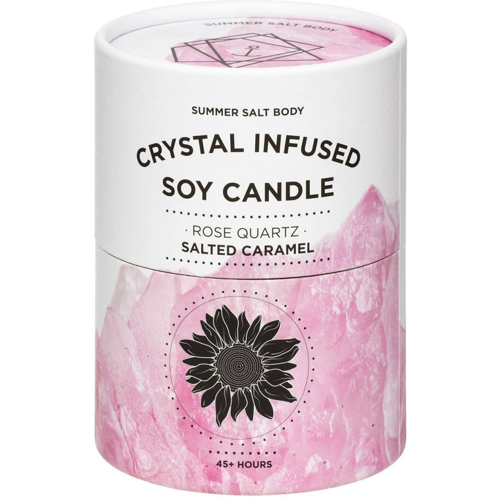Soy Candle - Crystal Infused - Rose Quartz x Salted Caramel