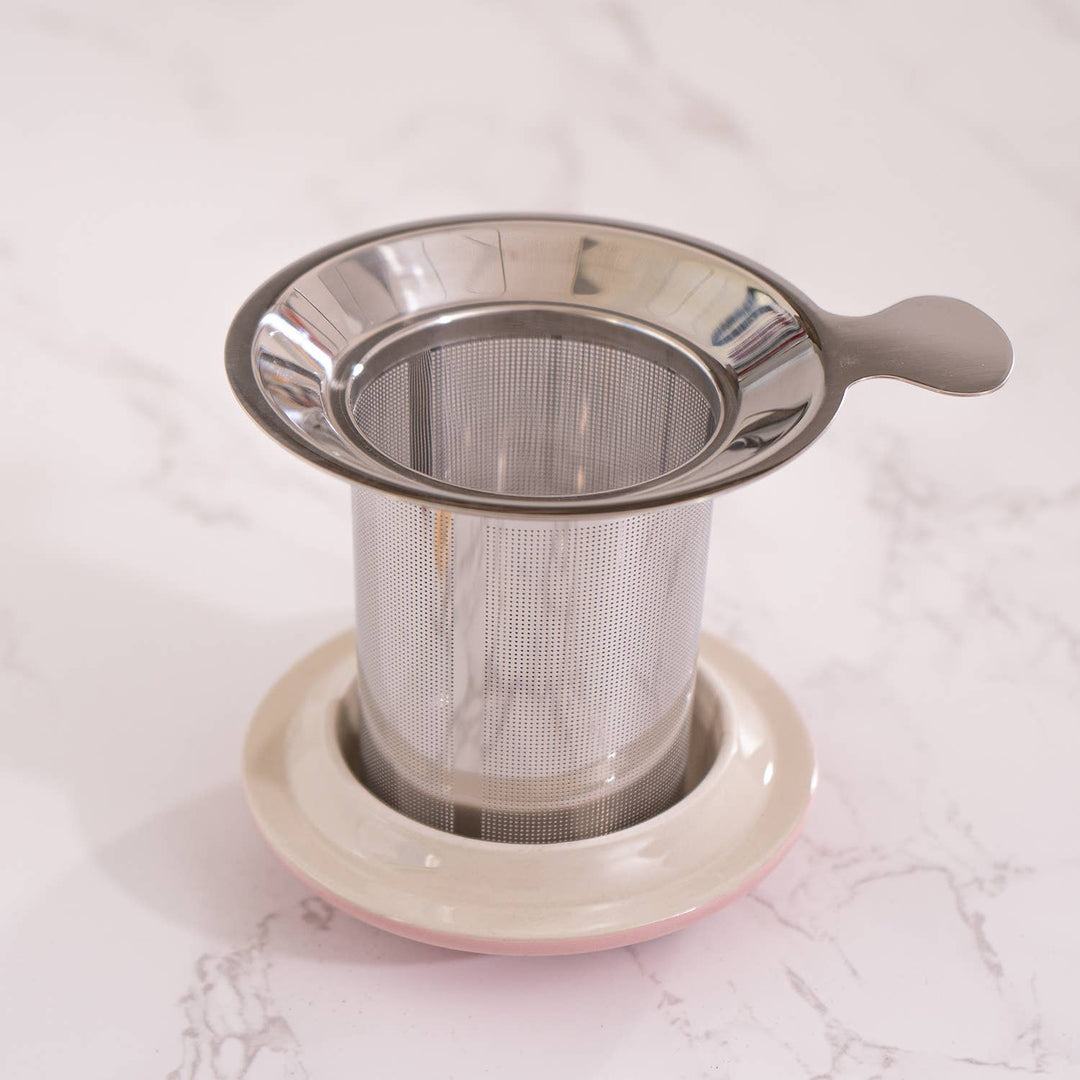 Festival Fan Design 15oz Tea Mug with Lid and Infuser