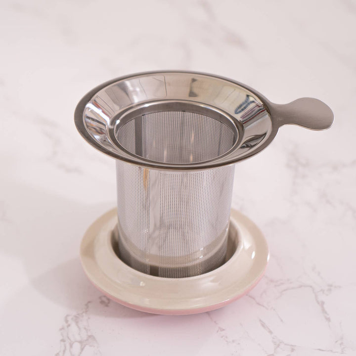 Festival Fan Design 15oz Tea Mug with Lid and Infuser