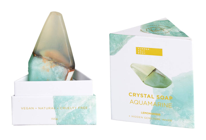 Aquamarine Crystal Soap - With Hidden Crystal!