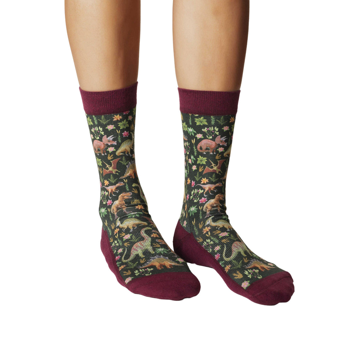 Women's Floral Dinosaurs Socks 5-9