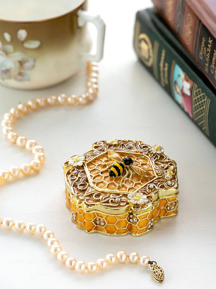 Trinket Box Honeycomb with a Queen Bee