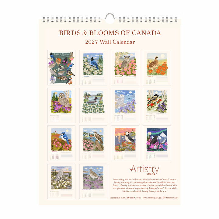 Birds & Blooms of Canada 2027 Wall Calendar