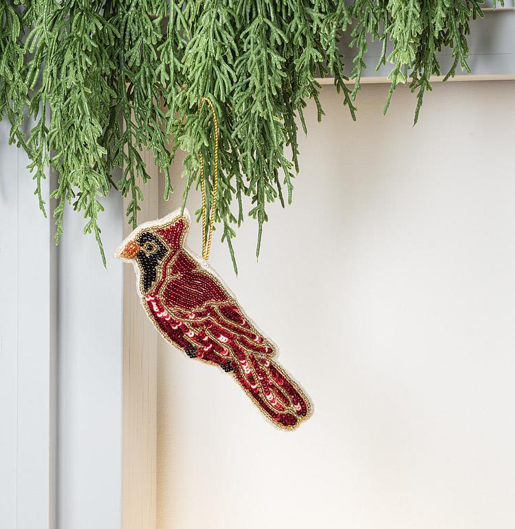 Cardinal Bead Ornament
