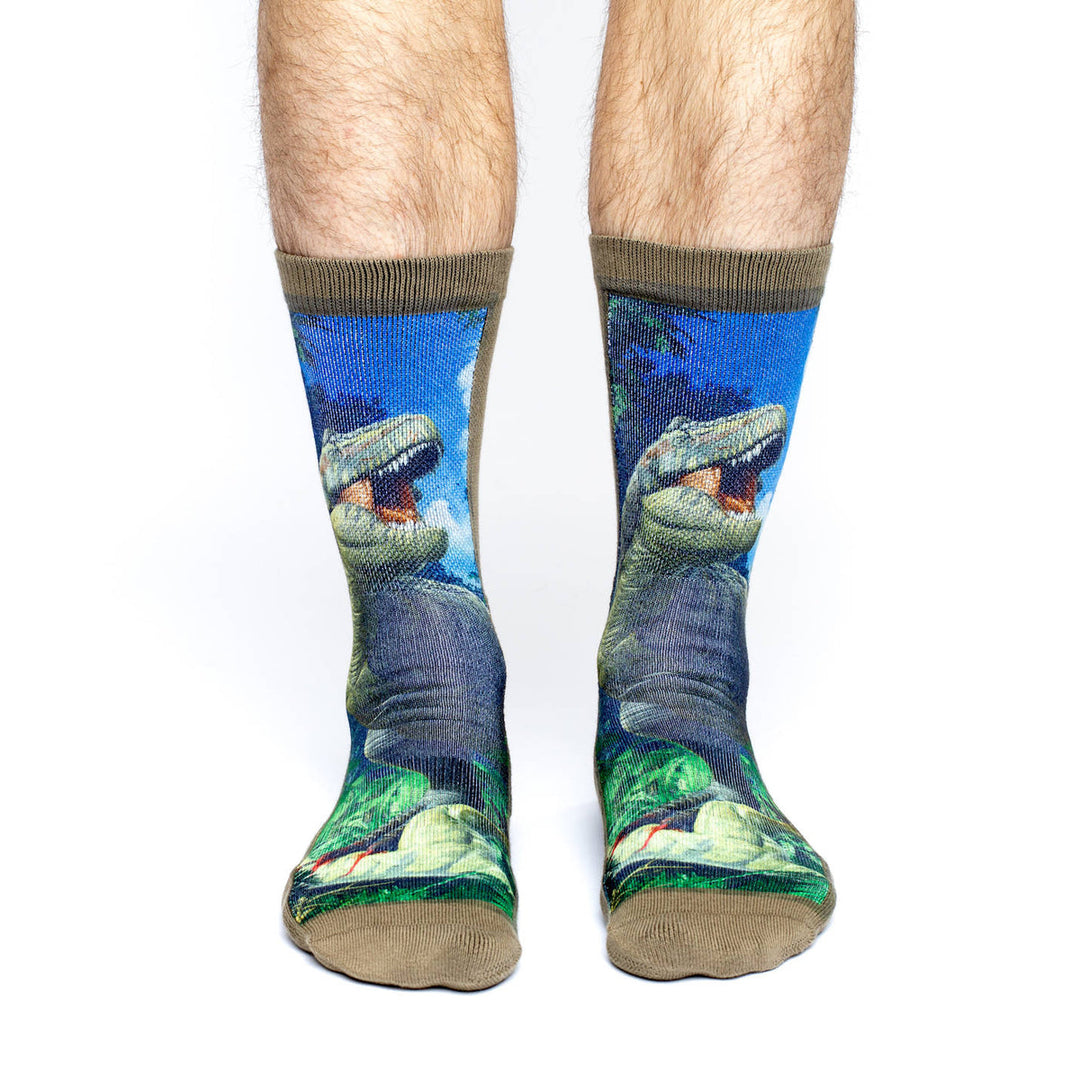 Men's Tyrannosaurus Rex Dinosaur Socks - Shoe Size 8-13