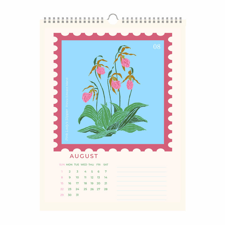 Oh Floral Canada 2027 Botanical Stamp Wall Calendar