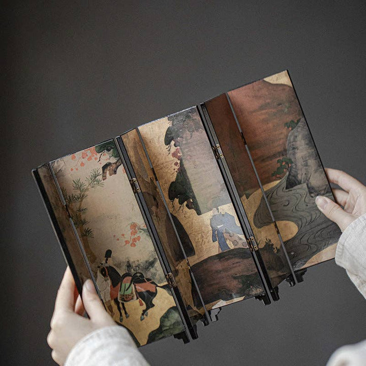 Mini Folding Screen Tabletop Decoration Small Furniture