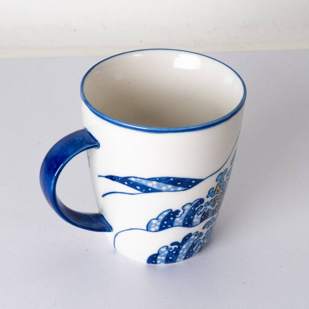 Great Wave 12oz 4"H Porcelain Mug