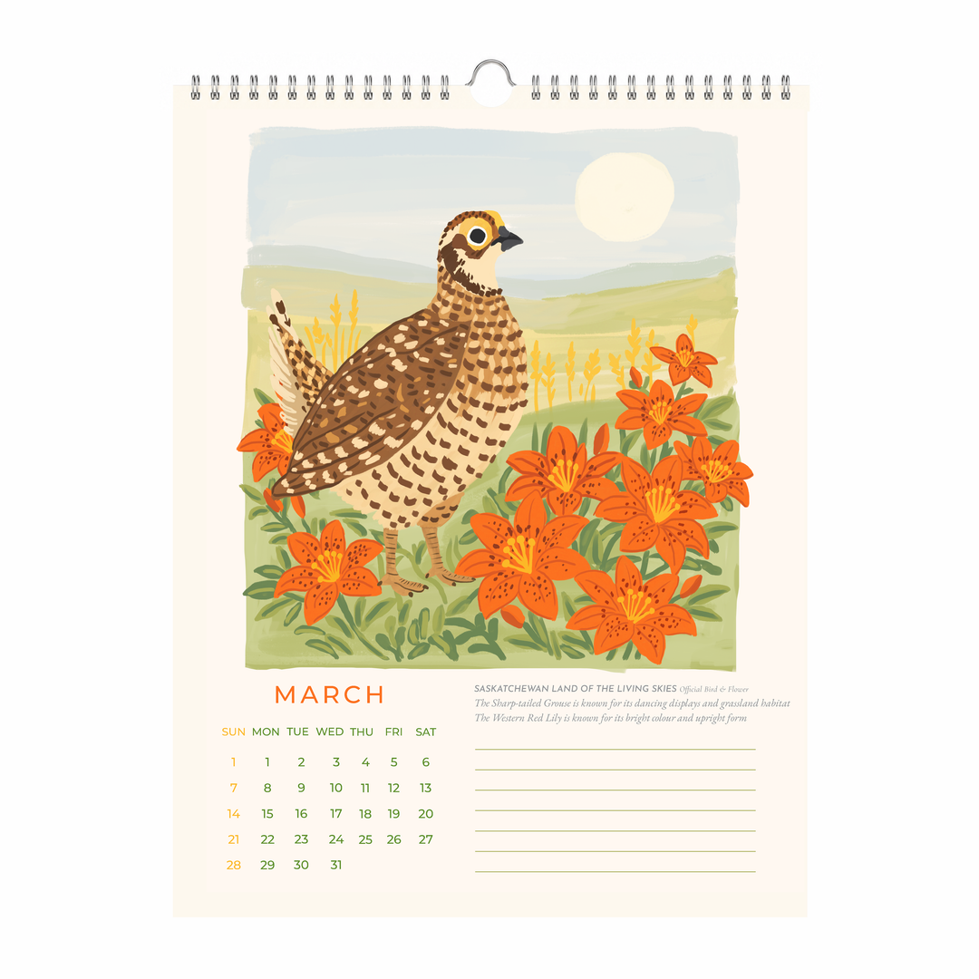 Birds & Blooms of Canada 2027 Wall Calendar