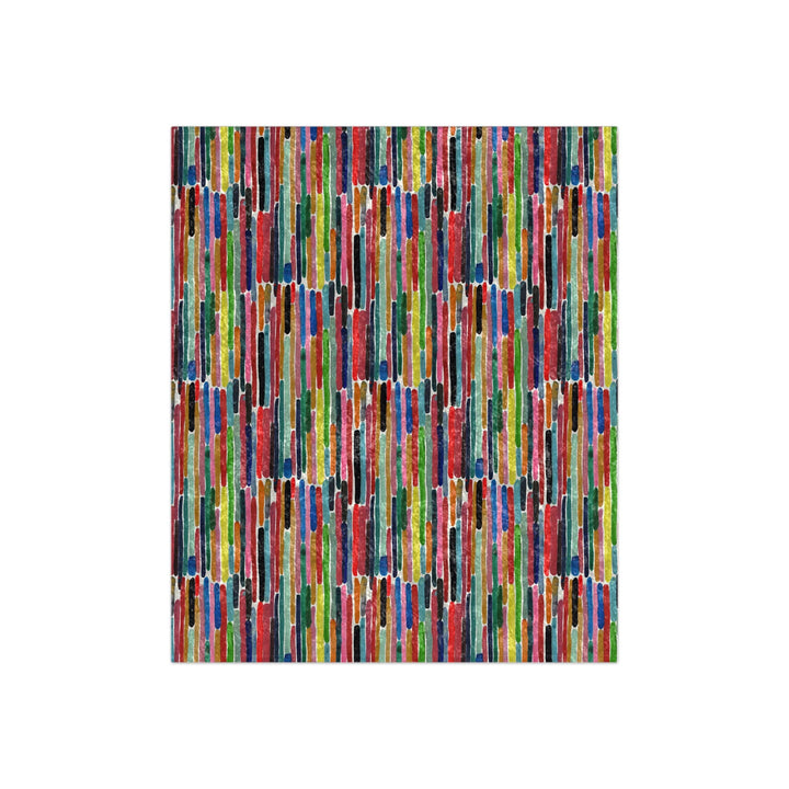 Rainbow Bricks Striped Crushed Velvet Throw