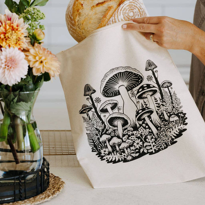 Bread Storage Bag / Mushroom / Lined Bag
