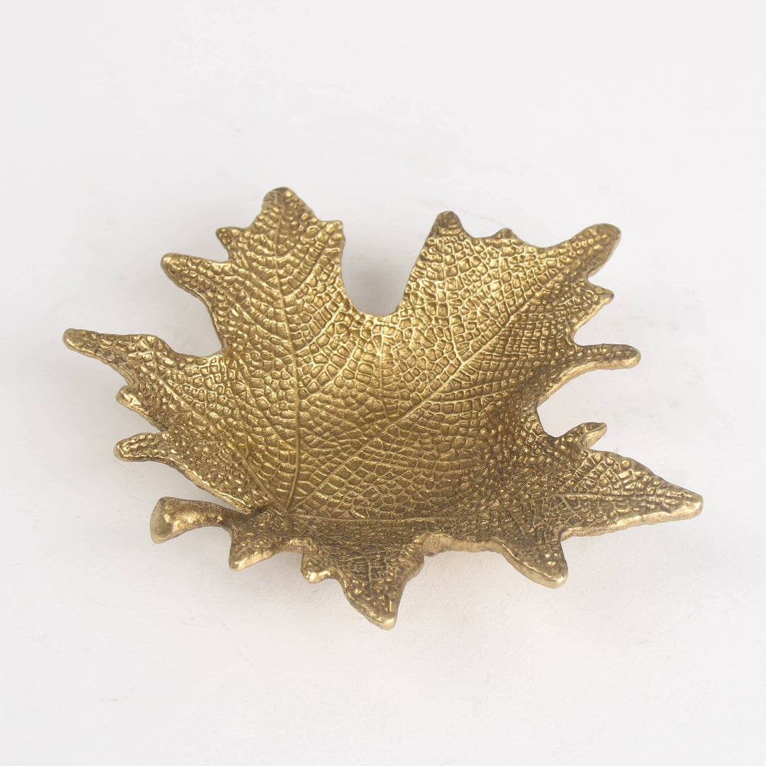 Antique Gold Maple Leaf Jewellery Dish