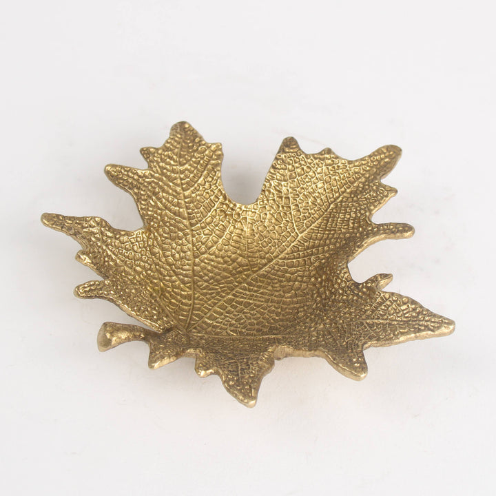 Antique Gold Maple Leaf Jewellery Dish