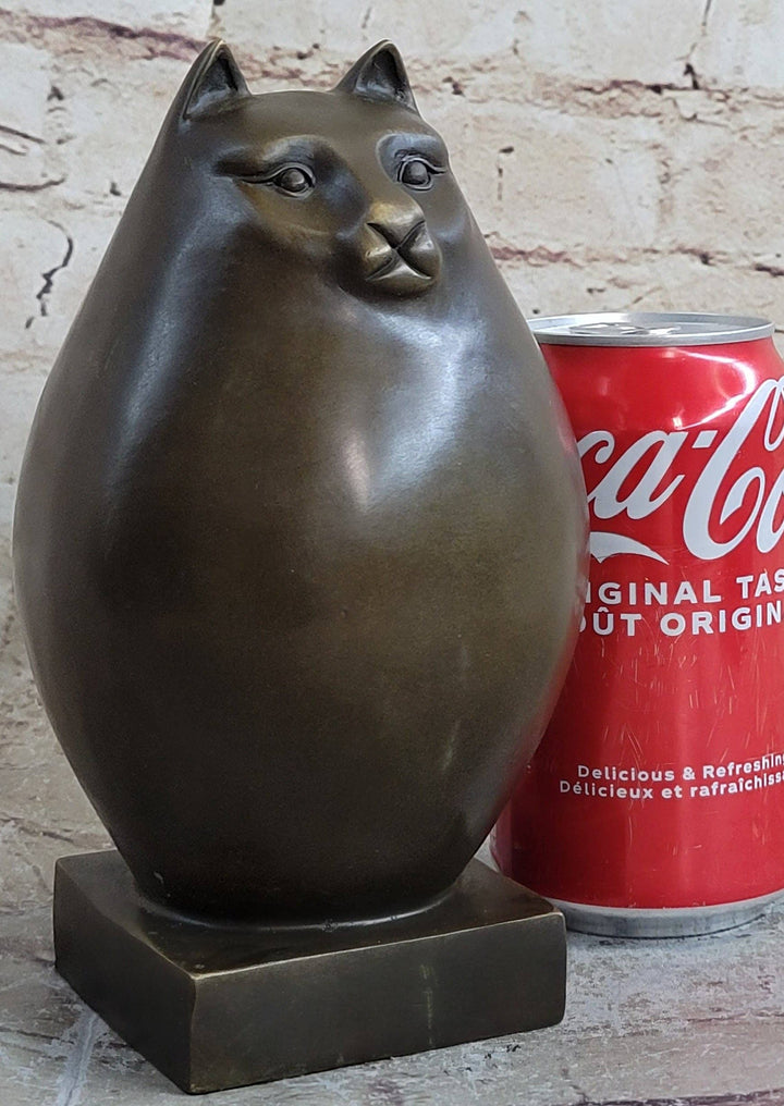 Fat Cat Abstract Bronze Modern Art Sculpture by Fernando Botero