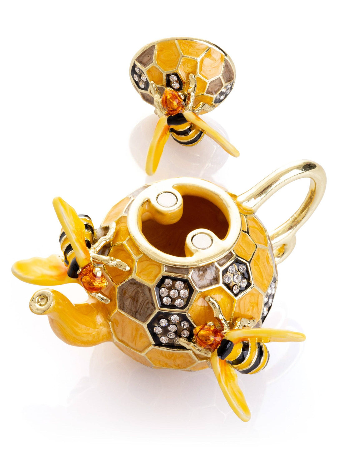 Bee & Honeycomb Teapot Trinket Box