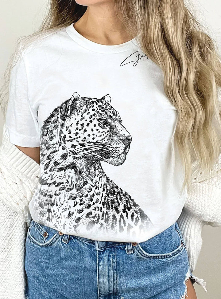 STAY WILD LEOPARD GRAPHIC TSHIRTS