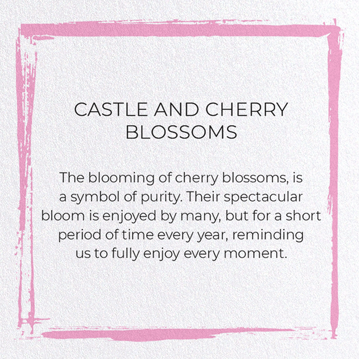 CASTLE AND CHERRY BLOSSOMS: Japanese Greeting Card