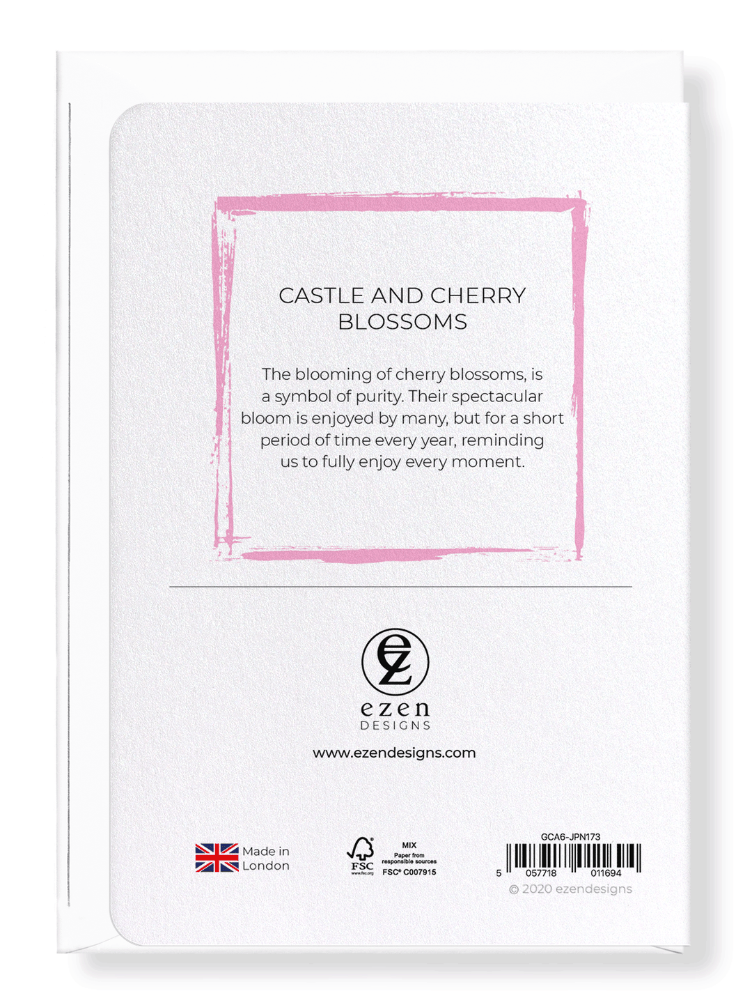 CASTLE AND CHERRY BLOSSOMS: Japanese Greeting Card