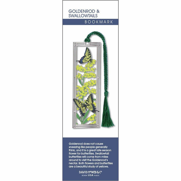 Goldenrod & Swallowtails Metal Bookmark