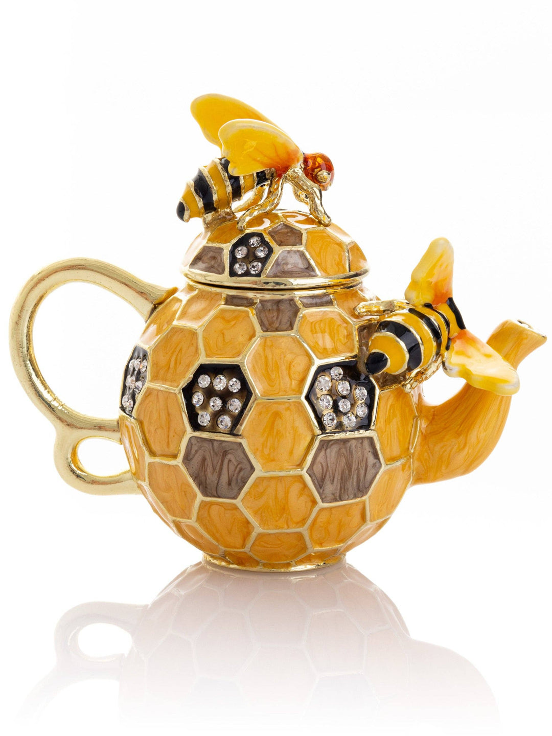 Bee & Honeycomb Teapot Trinket Box