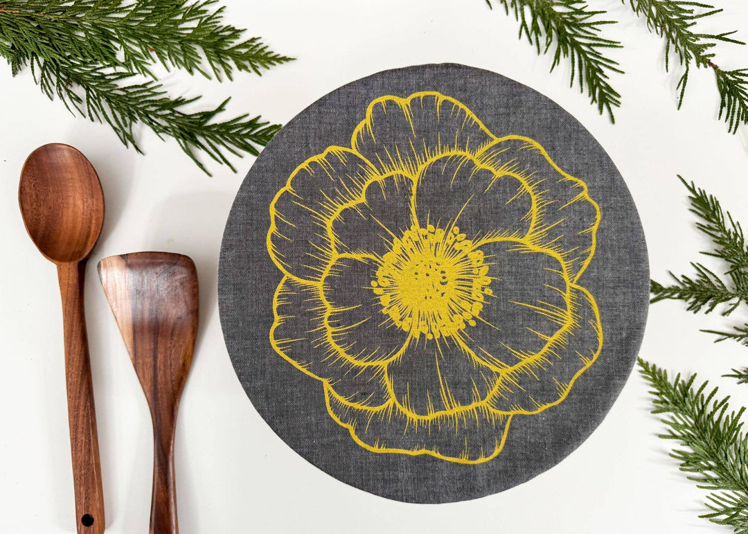 Bowl Covers/ Grey Floral Set / Food Wrap