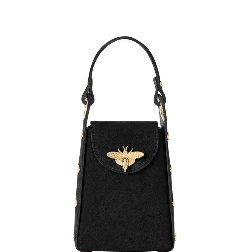 Italian Premium Suede Bee SmallBox Crossbody Bag