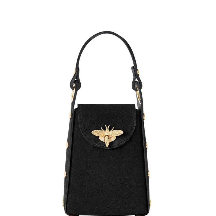 Italian Premium Suede Bee SmallBox Crossbody Bag