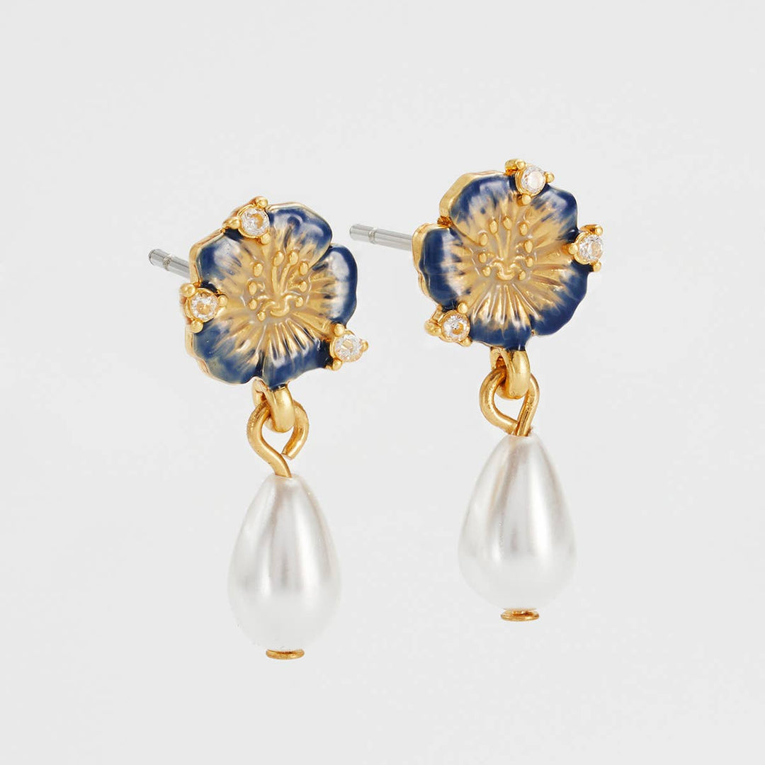 Larkspur Pearl Drop Earrings