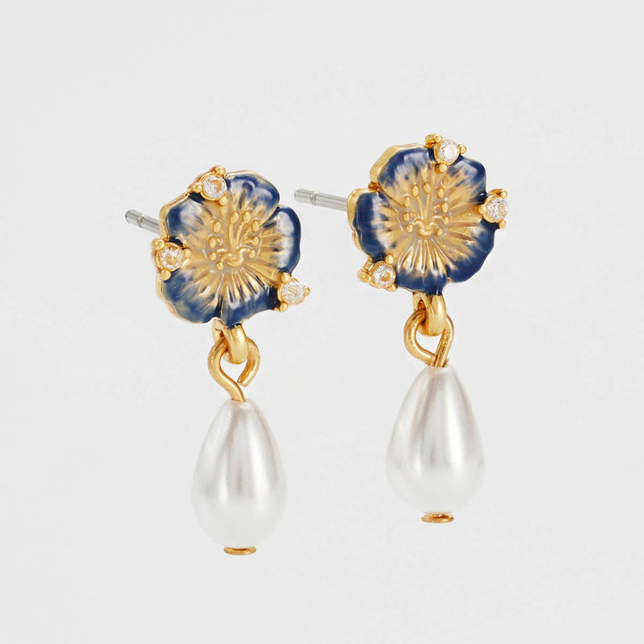Larkspur Pearl Drop Earrings