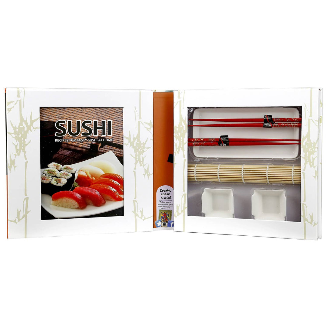 Intro To Sushi Guidebook, Mat, & Serving Set