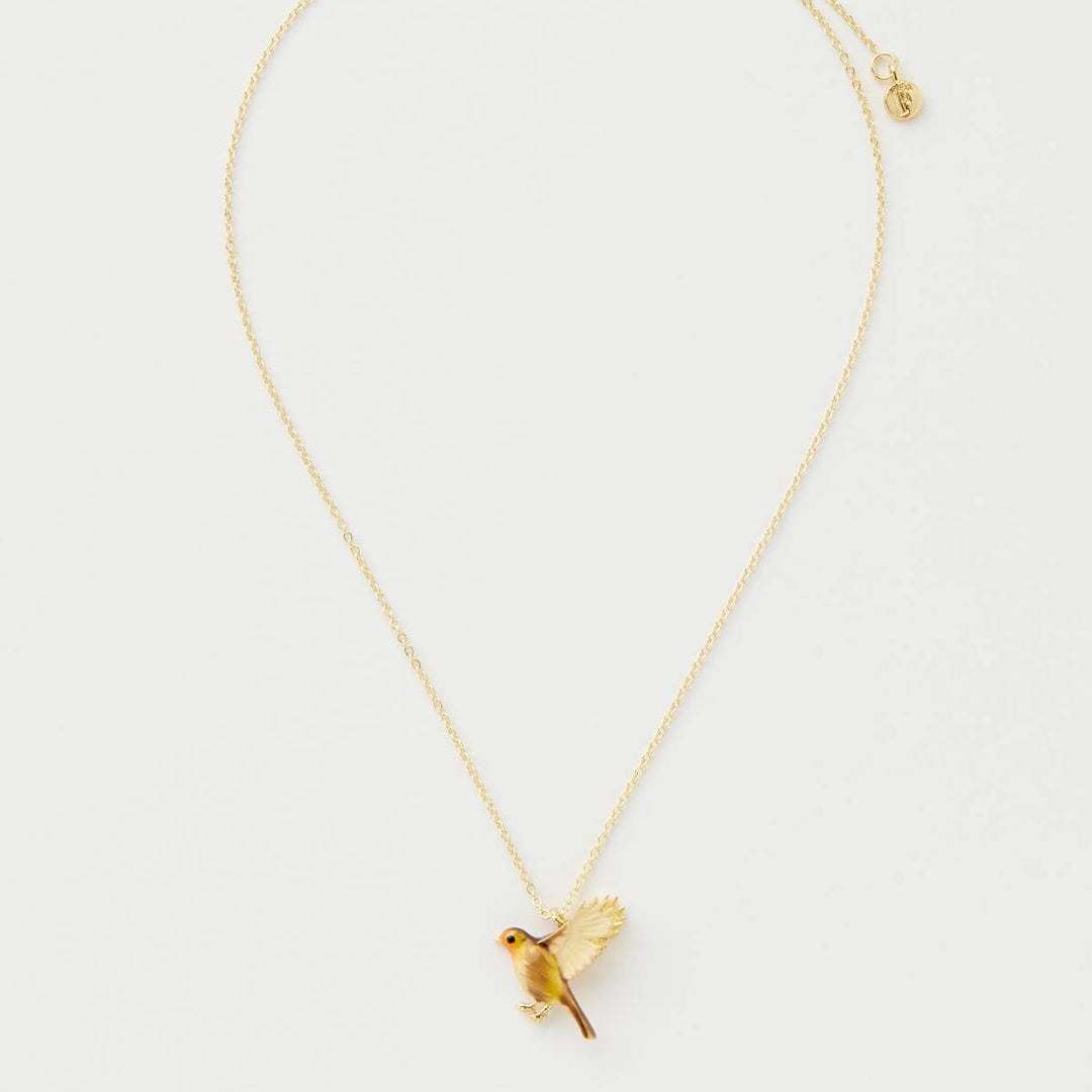 FABLE Enamel  Flying Robin Necklace