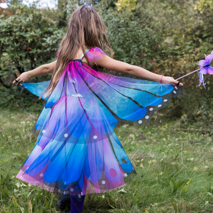 Butterfly Twirl Dress & Wings, Blue/Purple