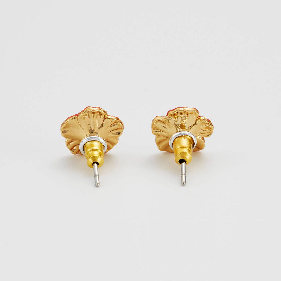 Red Blossom Stud Earrings