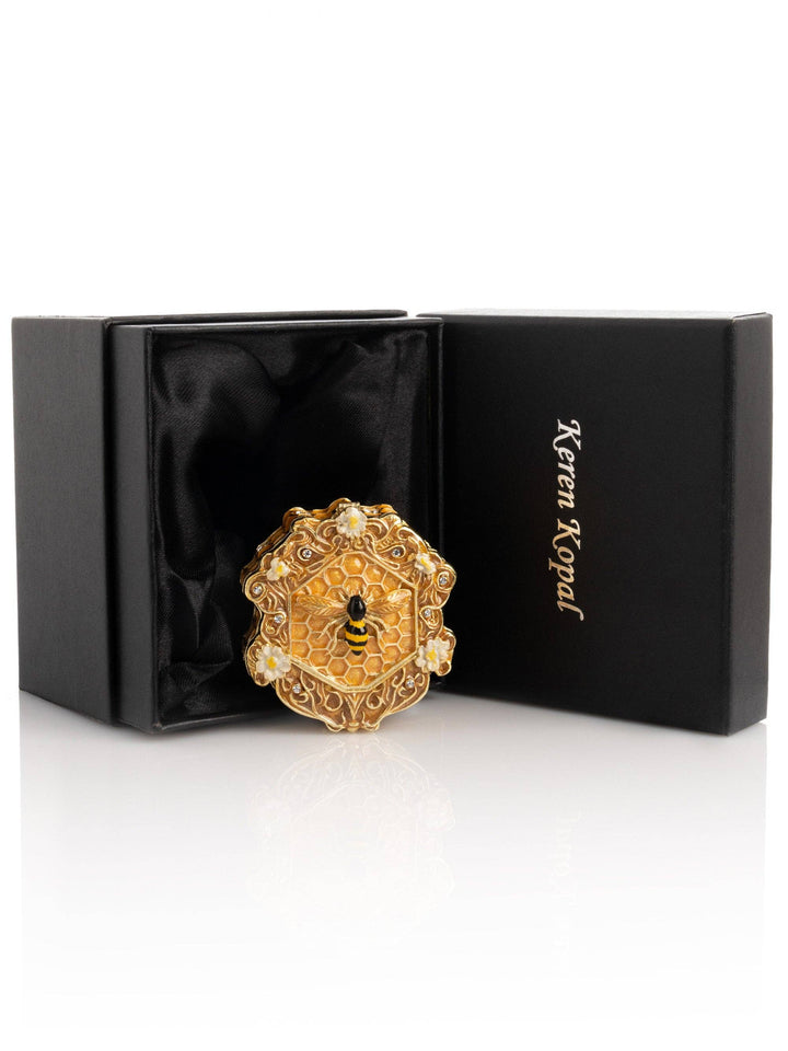 Trinket Box Honeycomb with a Queen Bee