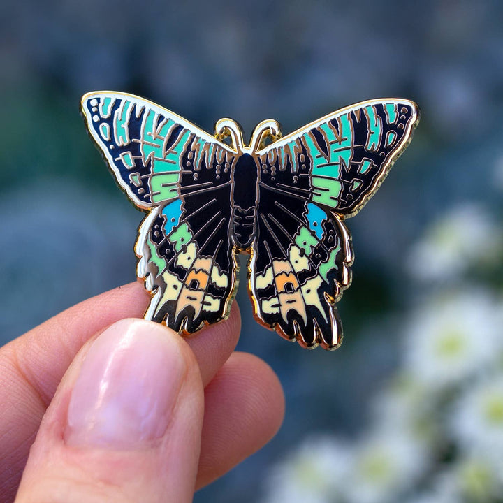 Madagascan Sunset Moth Enamel Pin