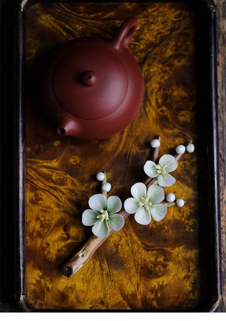 Handmade Ceramic Plum Blossom Incense Holder Ornament