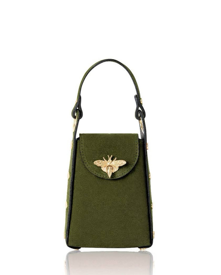 Italian Premium Suede Bee SmallBox Crossbody Bag