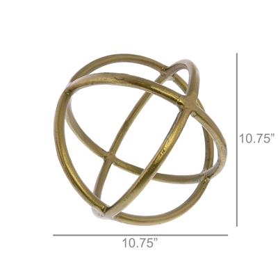 Triple Ring Sphere - Brass